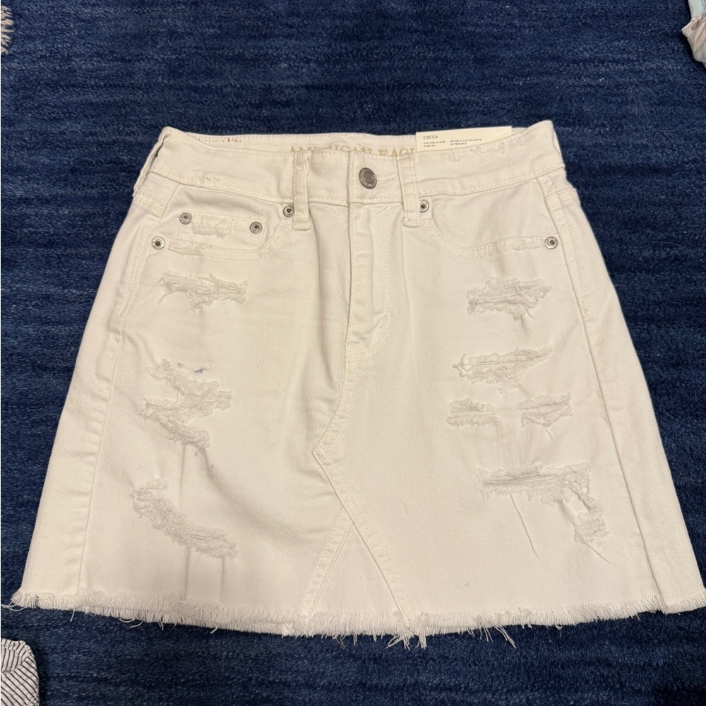 American Eagle Outfitters Cream A-Line Mini Skirt
